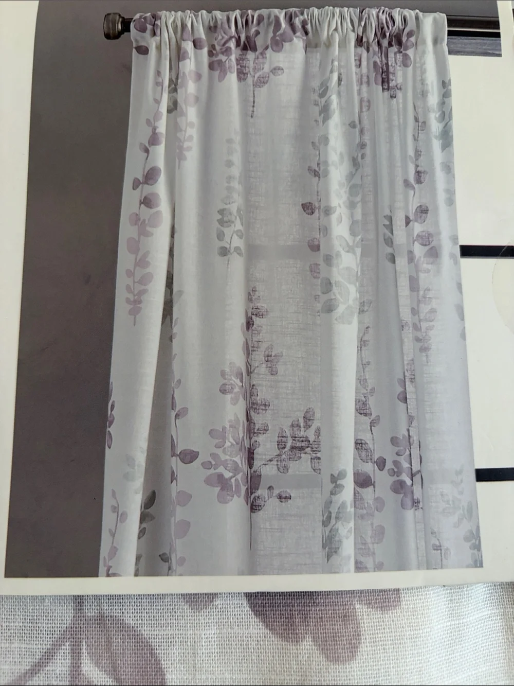DKNY Watercolor Petunia Rod Pocket Curtain Panel 2-84 inch panels